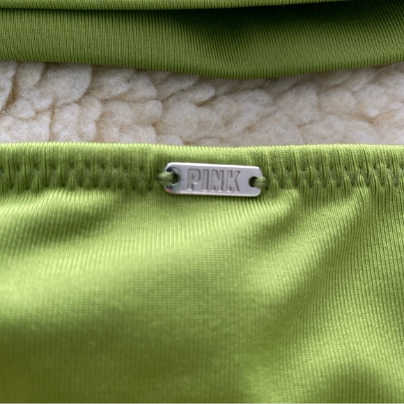 PINK Victoria's Secret Lime Green Bikini One Shoulder High Waisted Size M - Picture 6 of 8